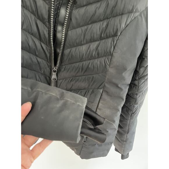 Pajar Women M Black Quilted Ski Puffer Jacket Reflective Hood Outdoor Streetwear - Picture 5 of 10